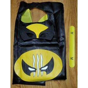 Superhero Costume Mask, Cape, & Slap Bracelet New Children one size